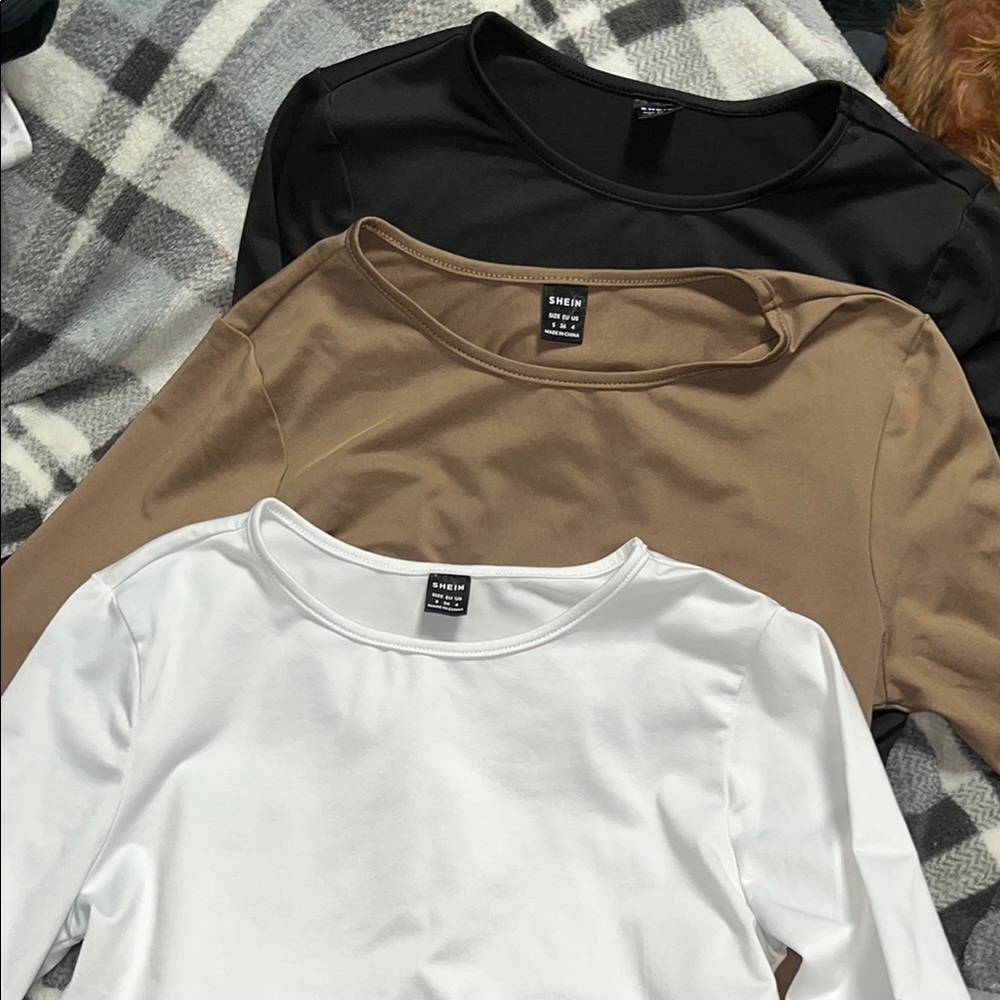 Shein Women's Body Suits - Black, Tan, and White